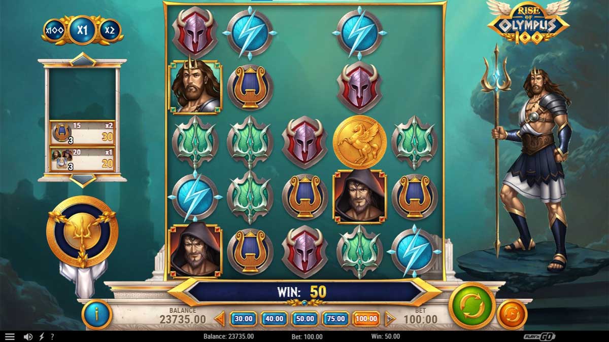 Rise of Olympus 100 slot machine game screenshot