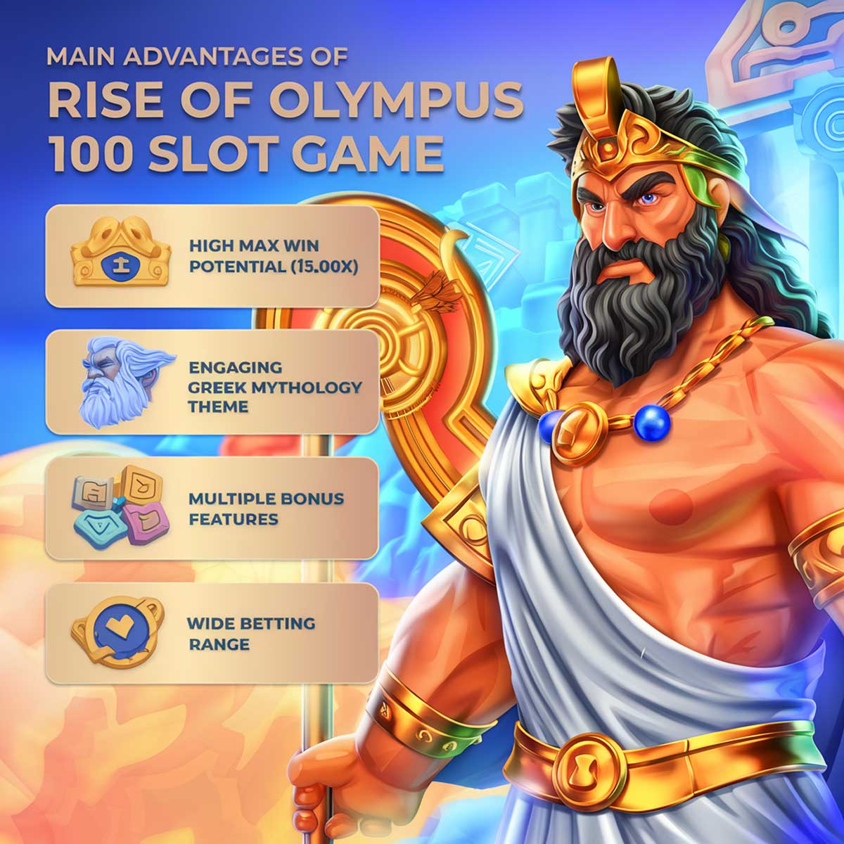 Rise of Olympus 100 slot game main features